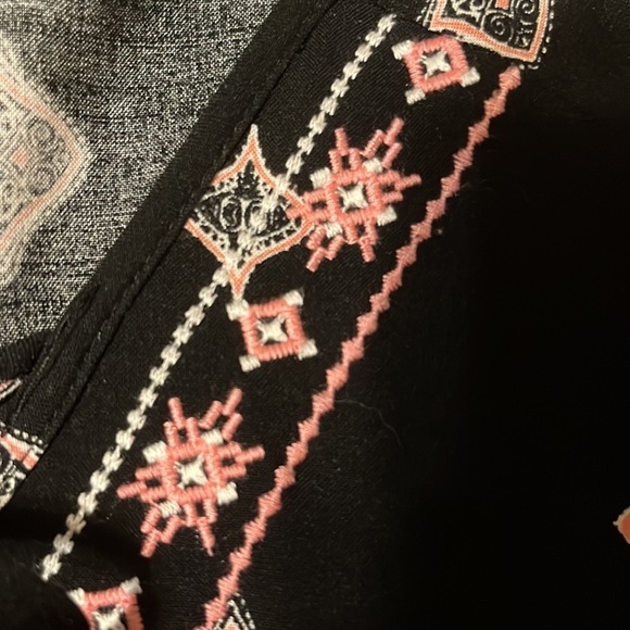 Terra Sky dress, black with tassel front tie, sz 2x - Picture 4 of 7